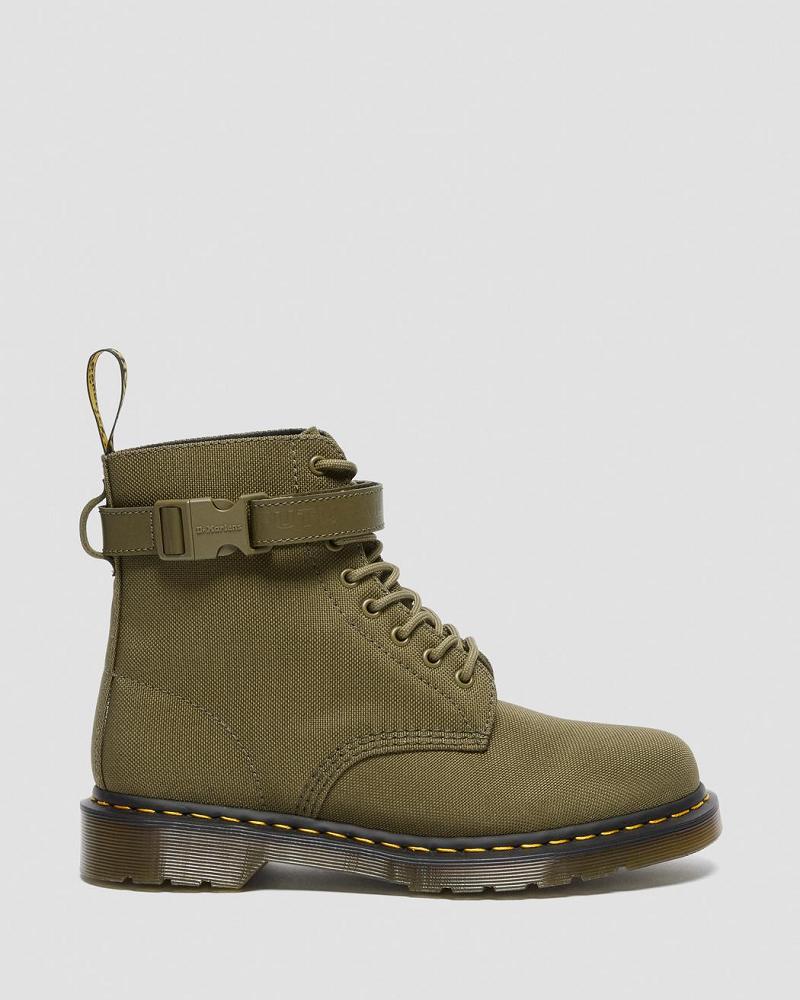 Men's Dr Martens 1460 Futura Olive Strap Lace Up Boots Olive | AU 511CTV